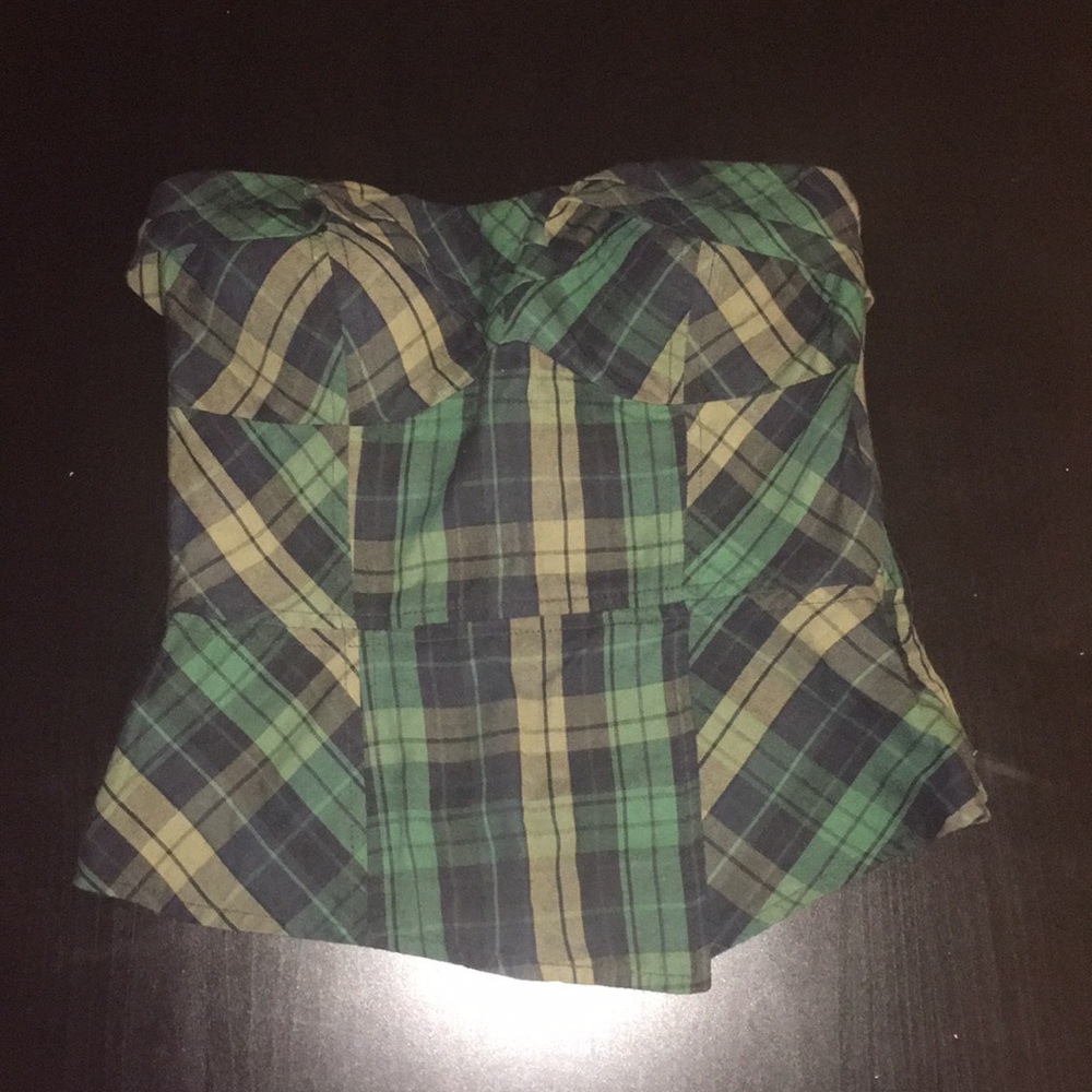 Plaid strapless top